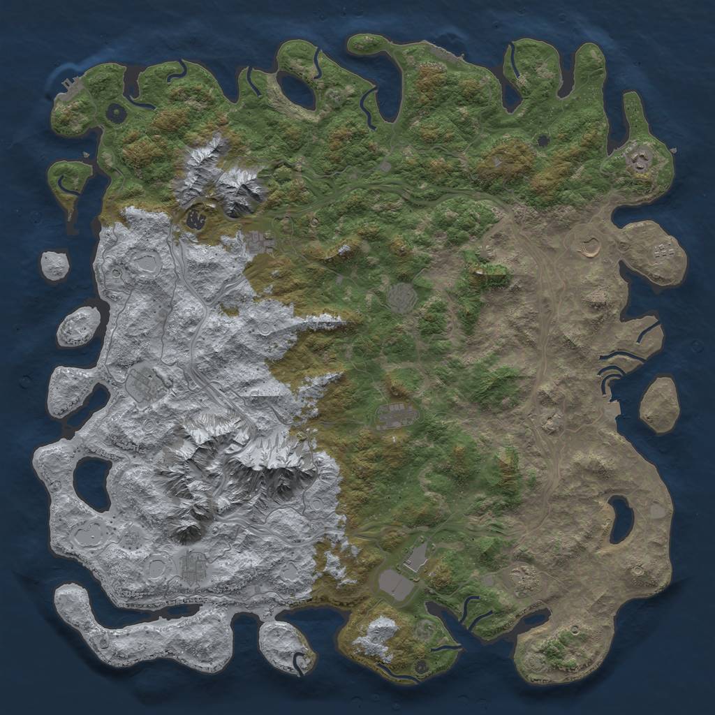 Rust Map: Procedural Map, Size: 5500, Seed: 766419062, 19 Monuments