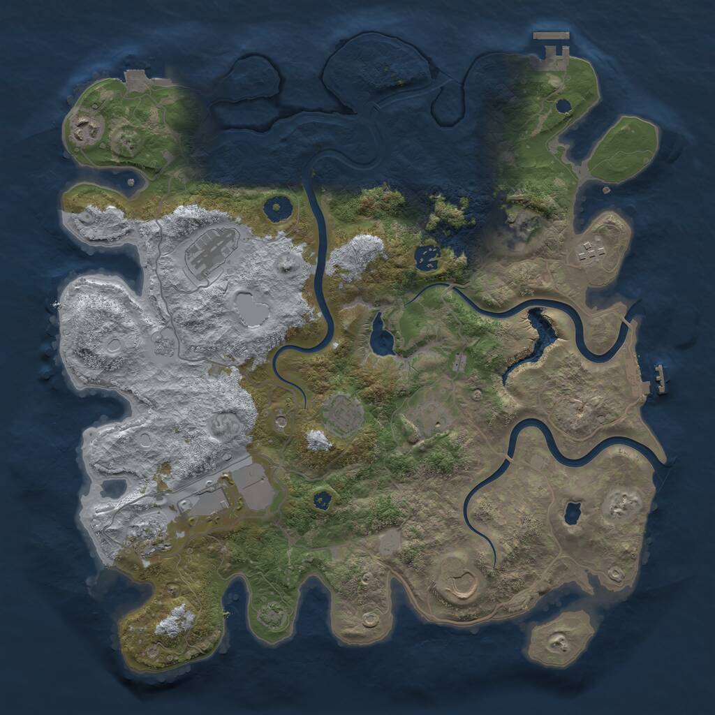 Rust Map: Procedural Map, Size: 4000, Seed: 447650283, 16 Monuments