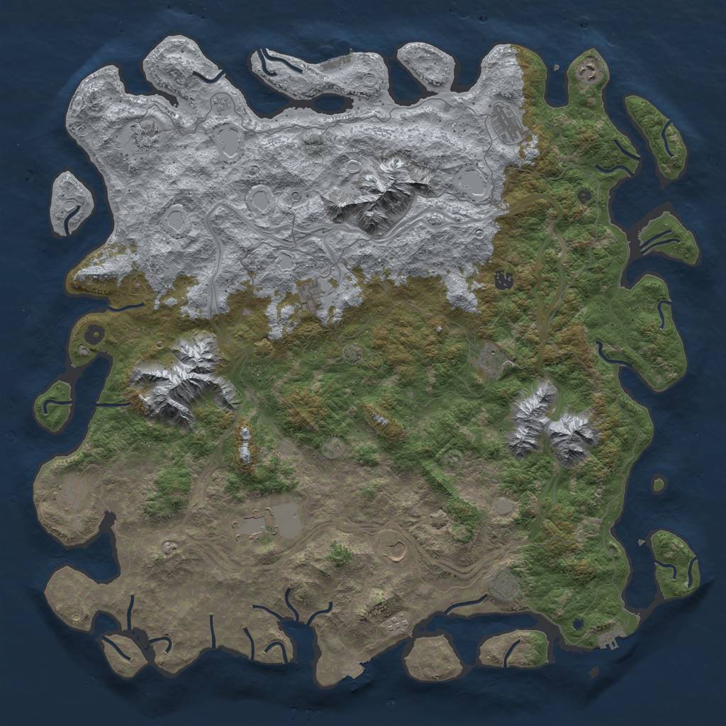Rust Map: Procedural Map, Size: 5500, Seed: 434337806, 19 Monuments