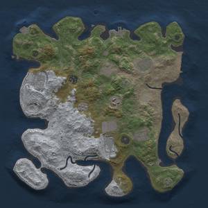 Thumbnail Rust Map: Procedural Map, Size: 3500, Seed: 623859476, 16 Monuments