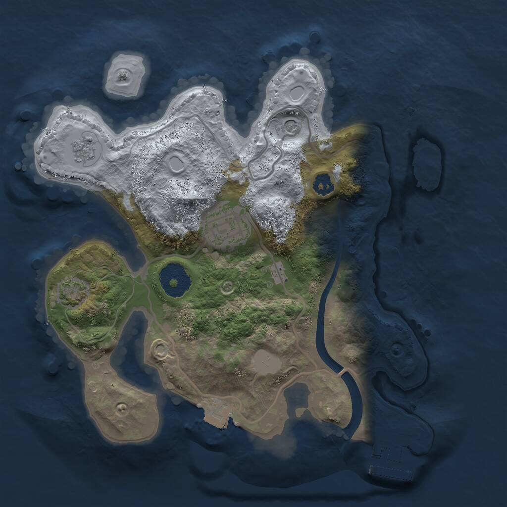 Rust Map: Procedural Map, Size: 2400, Seed: 1811340160, 6 Monuments