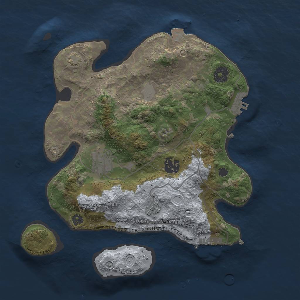 Rust Map: Procedural Map, Size: 2800, Seed: 12344, 9 Monuments