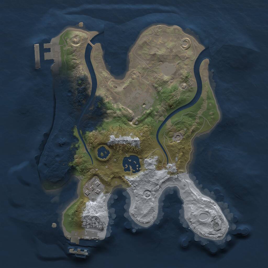 Rust Map: Procedural Map, Size: 2200, Seed: 2023, 6 Monuments