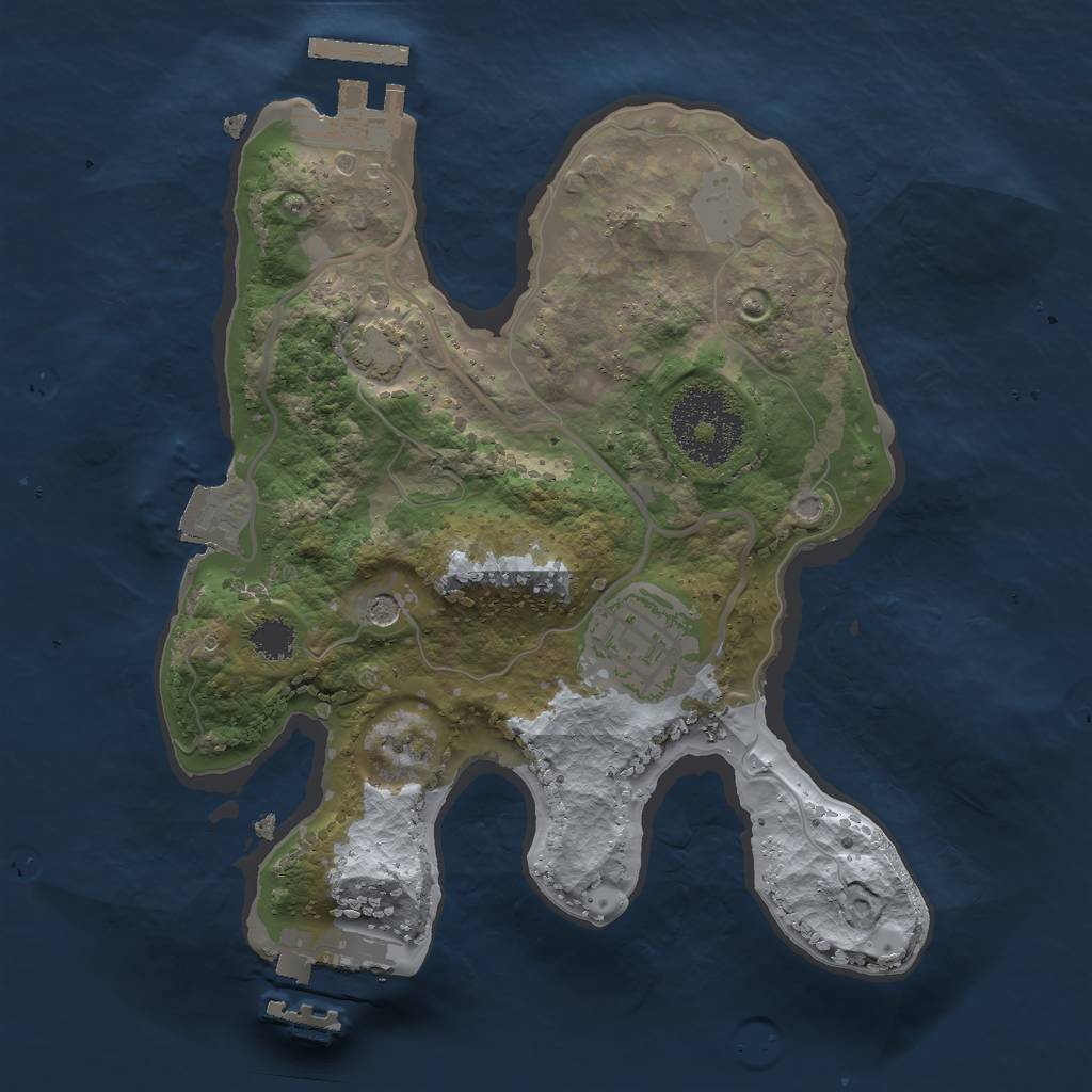 Rust Map: Procedural Map, Size: 2200, Seed: 2023, 8 Monuments