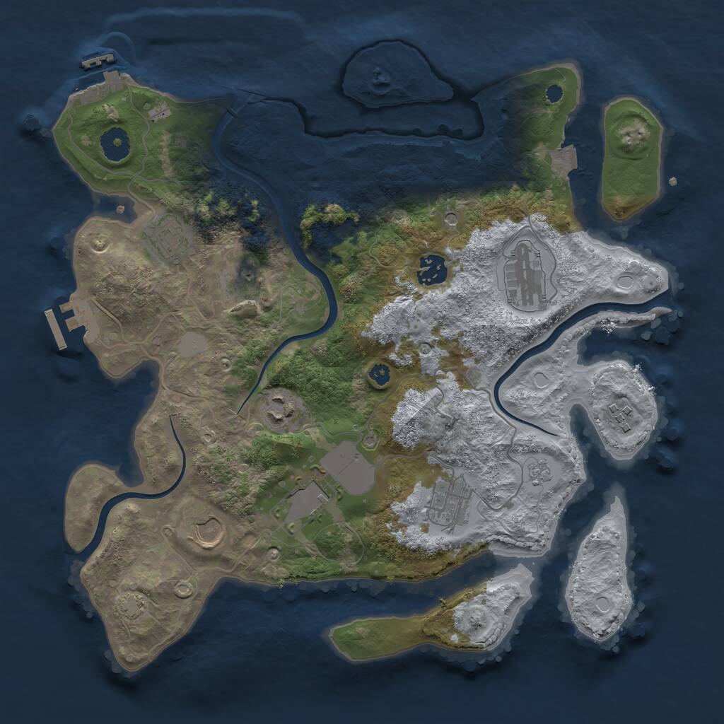 Rust Map: Procedural Map, Size: 3500, Seed: 914187251, 15 Monuments