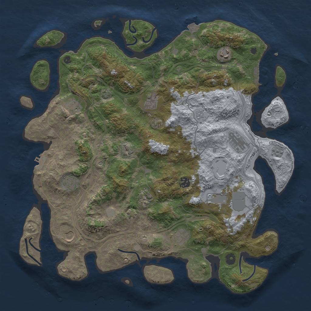 Rust Map: Procedural Map, Size: 4250, Seed: 1758637327, 19 Monuments