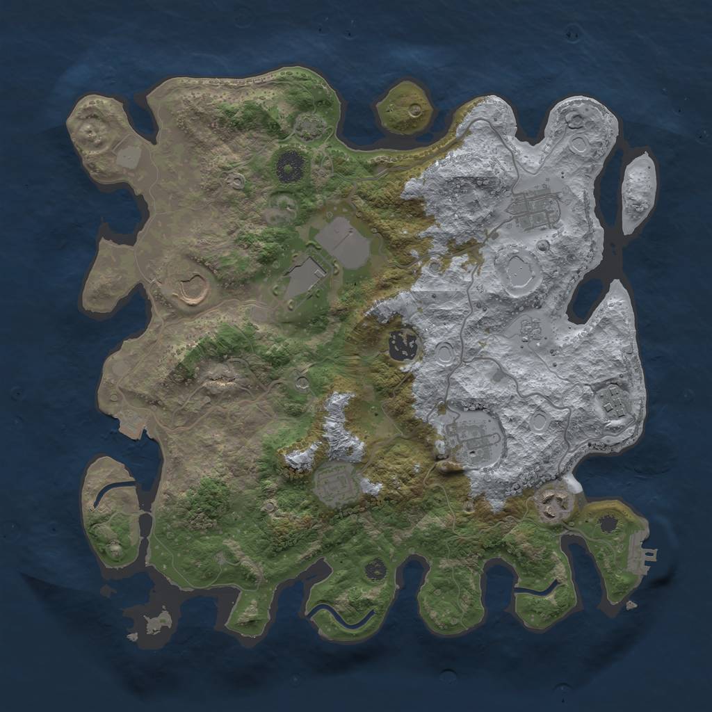 Rust Map: Procedural Map, Size: 3500, Seed: 42643619, 15 Monuments