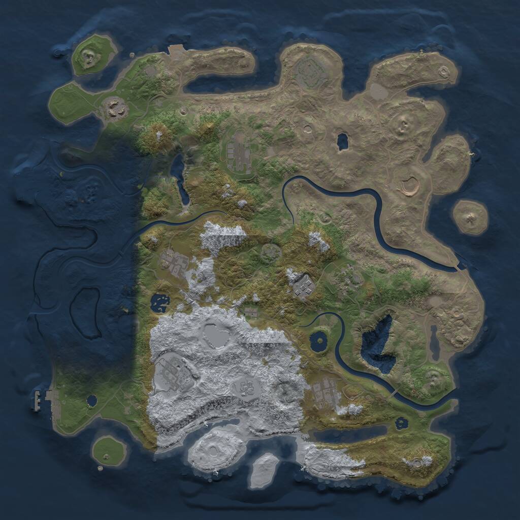 Rust Map: Procedural Map, Size: 4000, Seed: 108122023, 16 Monuments