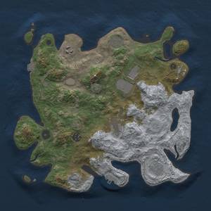 Thumbnail Rust Map: Procedural Map, Size: 3500, Seed: 84891308, 13 Monuments