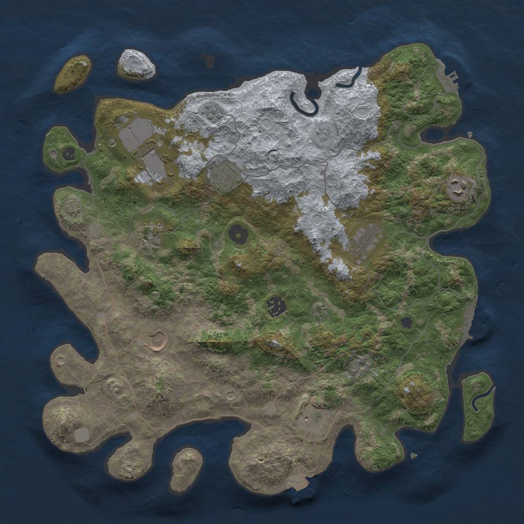 Rust Map: Procedural Map, Size: 4000, Seed: 946575455, 17 Monuments