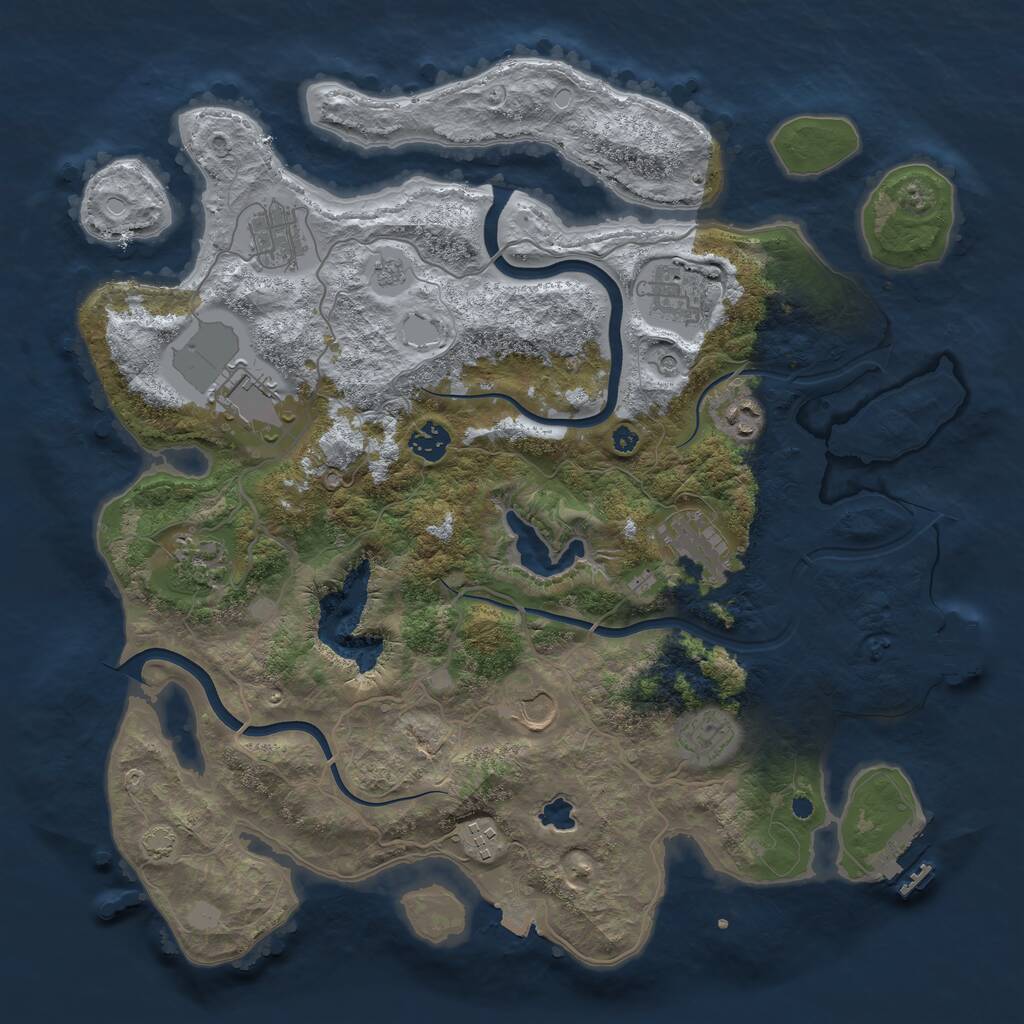 Rust Map: Procedural Map, Size: 4000, Seed: 2046594283, 16 Monuments