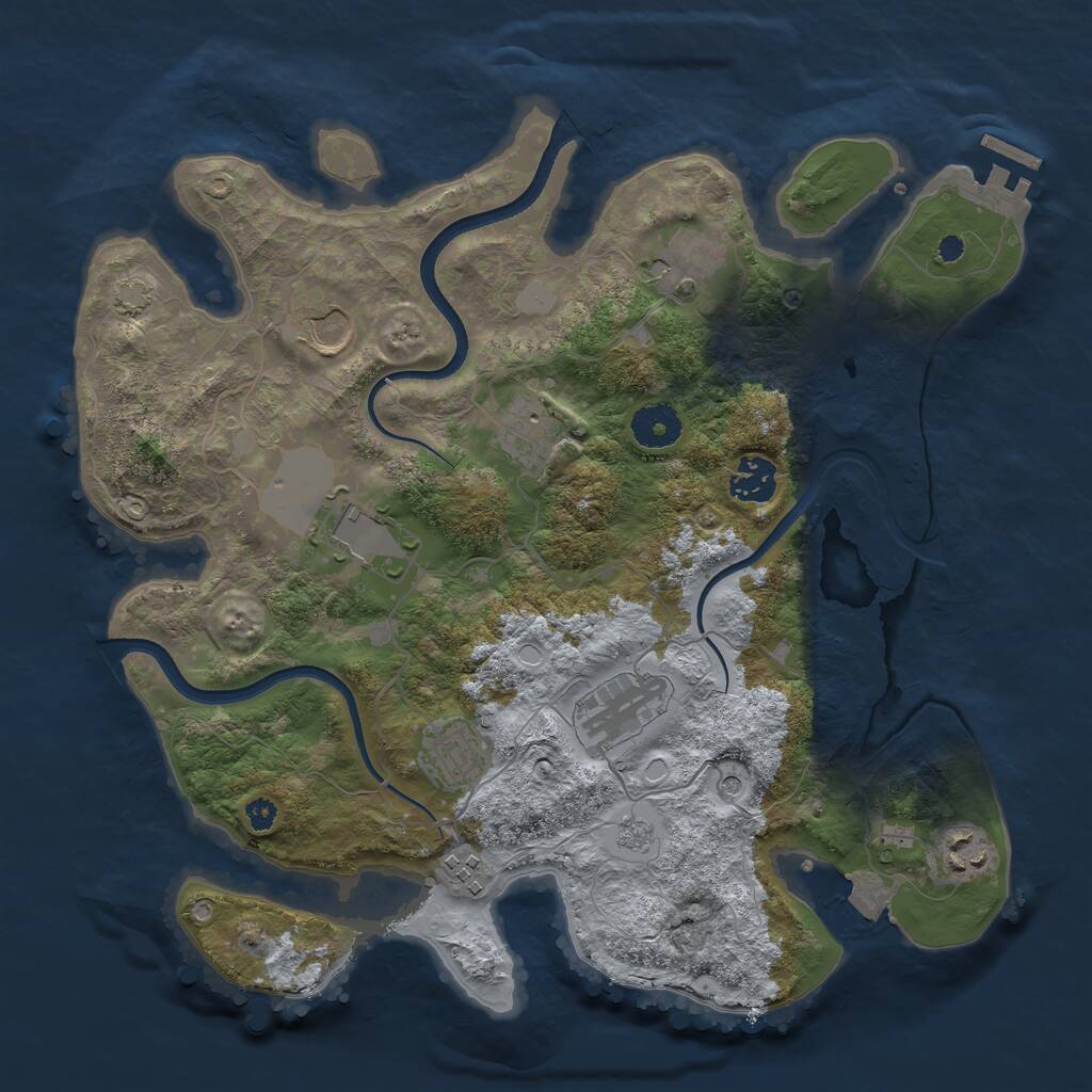 Rust Map: Procedural Map, Size: 3500, Seed: 292526254, 14 Monuments