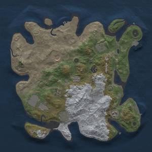 Thumbnail Rust Map: Procedural Map, Size: 3500, Seed: 292526254, 17 Monuments