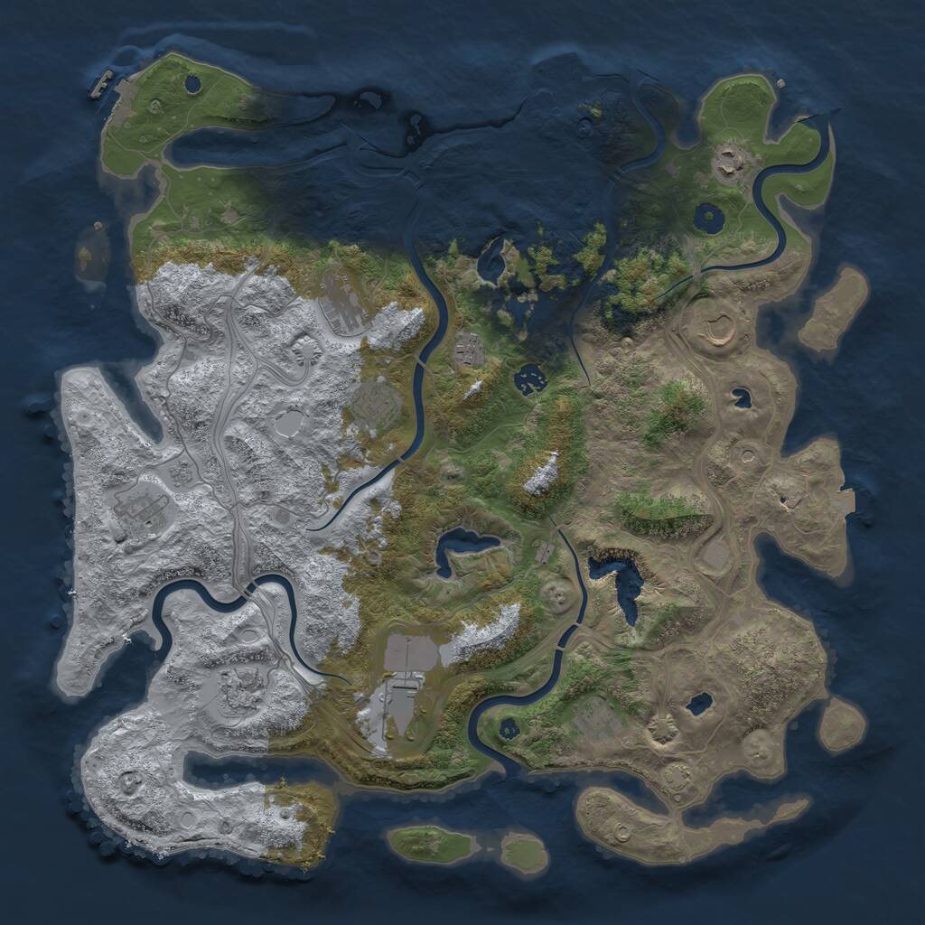 Rust Map: Procedural Map, Size: 4500, Seed: 1595256763, 16 Monuments