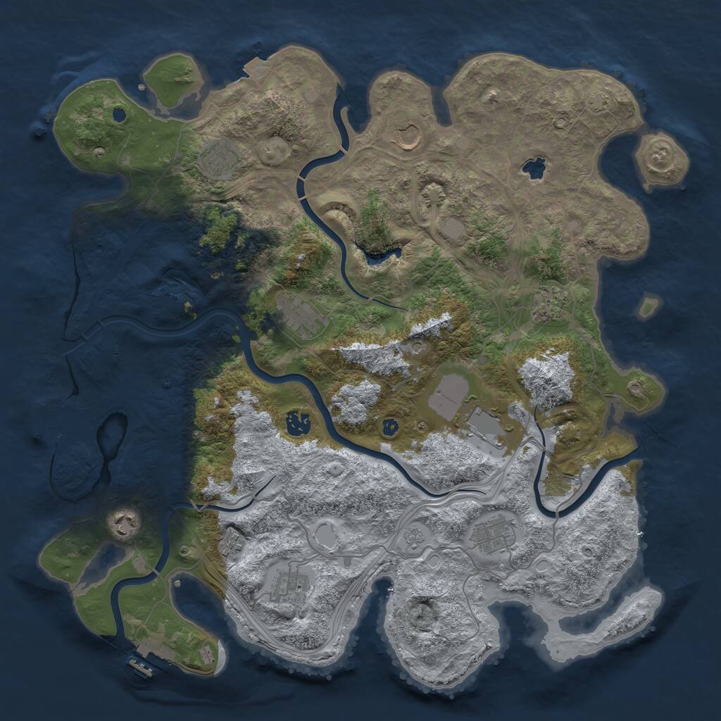 Rust Map: Procedural Map, Size: 4250, Seed: 14020122, 16 Monuments