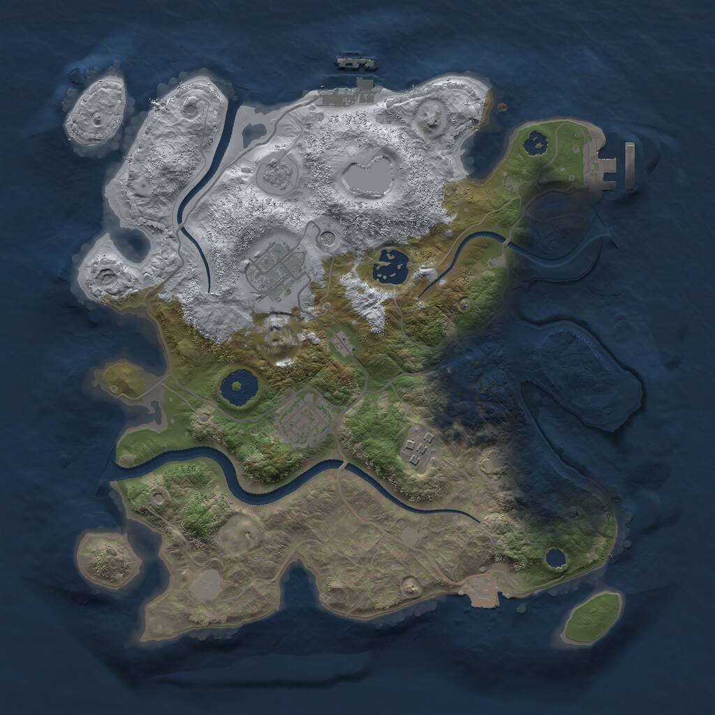 Rust Map: Procedural Map, Size: 3000, Seed: 824374449, 10 Monuments