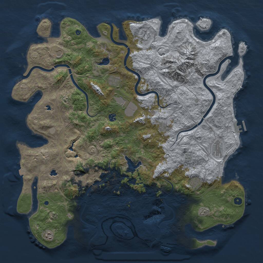 Rust Map: Procedural Map, Size: 5000, Seed: 78188104, 17 Monuments