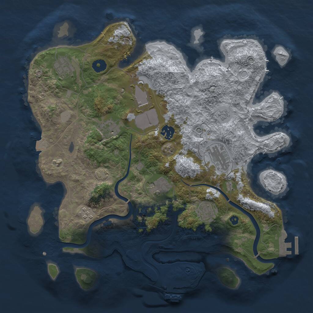 Rust Map: Procedural Map, Size: 3500, Seed: 1771754076, 14 Monuments