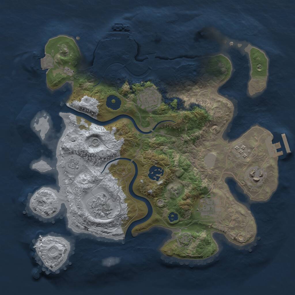 Rust Map: Procedural Map, Size: 3000, Seed: 831060008, 12 Monuments
