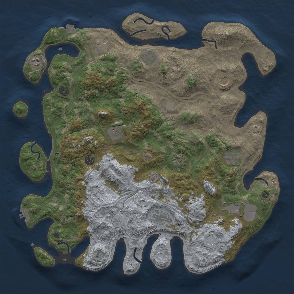 Rust Map: Procedural Map, Size: 4400, Seed: 644775, 18 Monuments