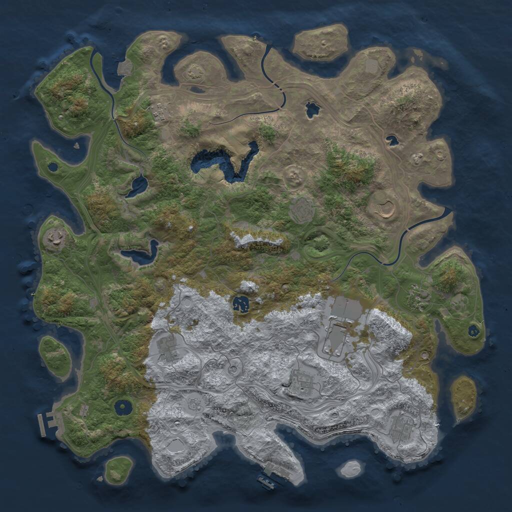 Rust Map: Procedural Map, Size: 4500, Seed: 1695661720, 16 Monuments