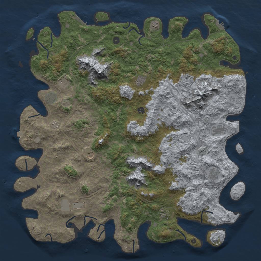 Rust Map: Procedural Map, Size: 5500, Seed: 11011010, 19 Monuments