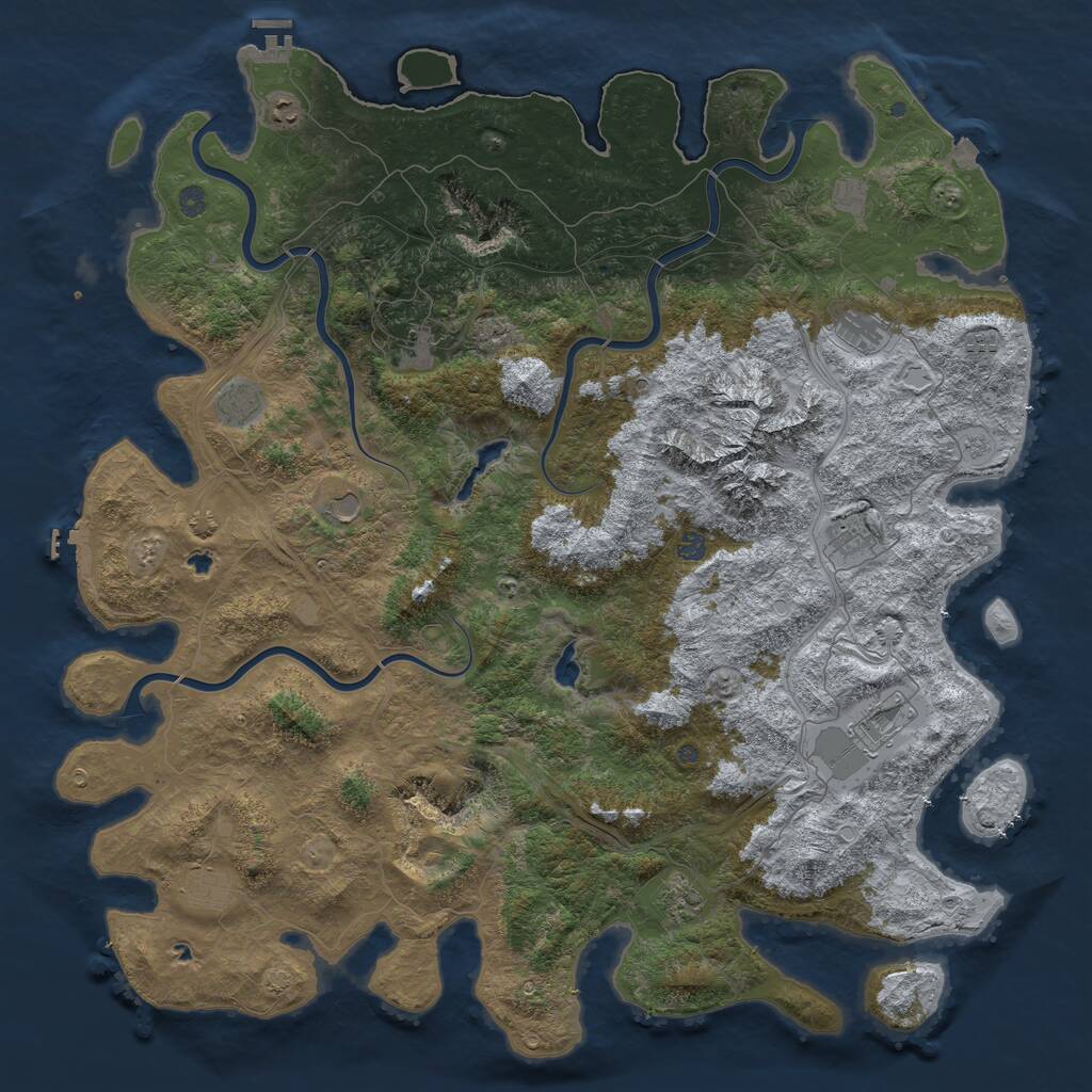 Rust Map: Procedural Map, Size: 5500, Seed: 11011010, 17 Monuments