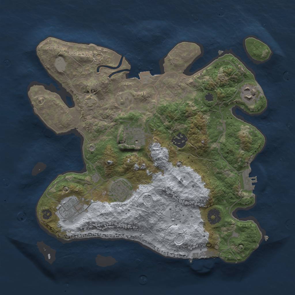 Rust Map: Procedural Map, Size: 3000, Seed: 187817780, 12 Monuments