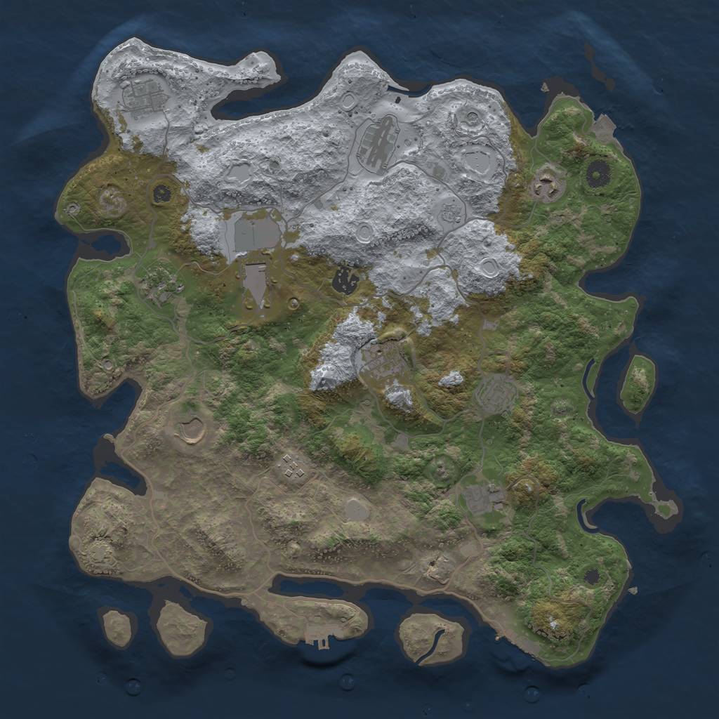 Rust Map: Procedural Map, Size: 4100, Seed: 14343, 19 Monuments