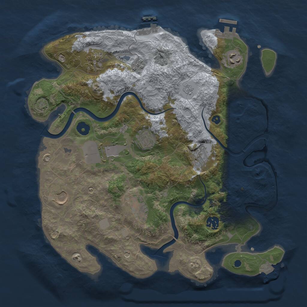 Rust Map: Procedural Map, Size: 3500, Seed: 766410193, 15 Monuments