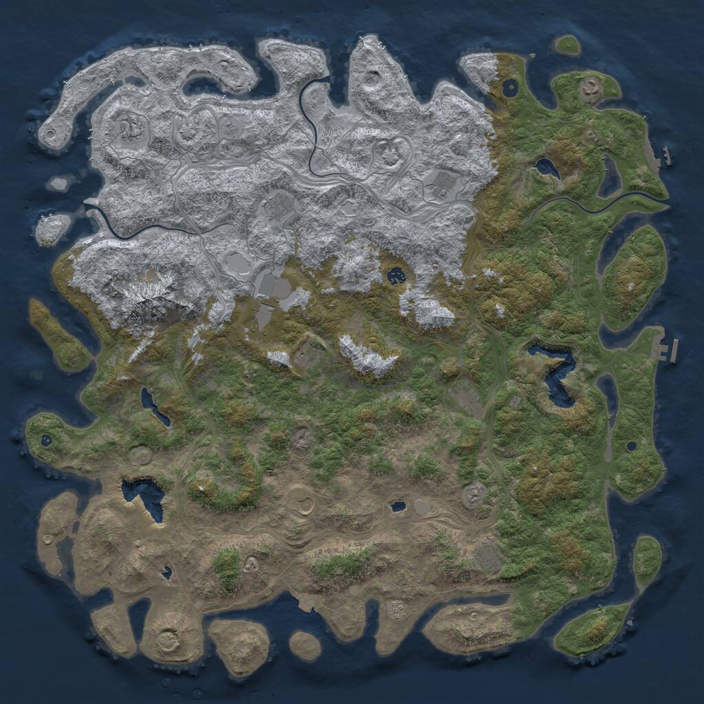 Rust Map: Procedural Map, Size: 6000, Seed: 1806132151, 17 Monuments