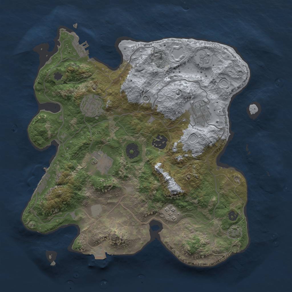 Rust Map: Procedural Map, Size: 3000, Seed: 6874230, 13 Monuments