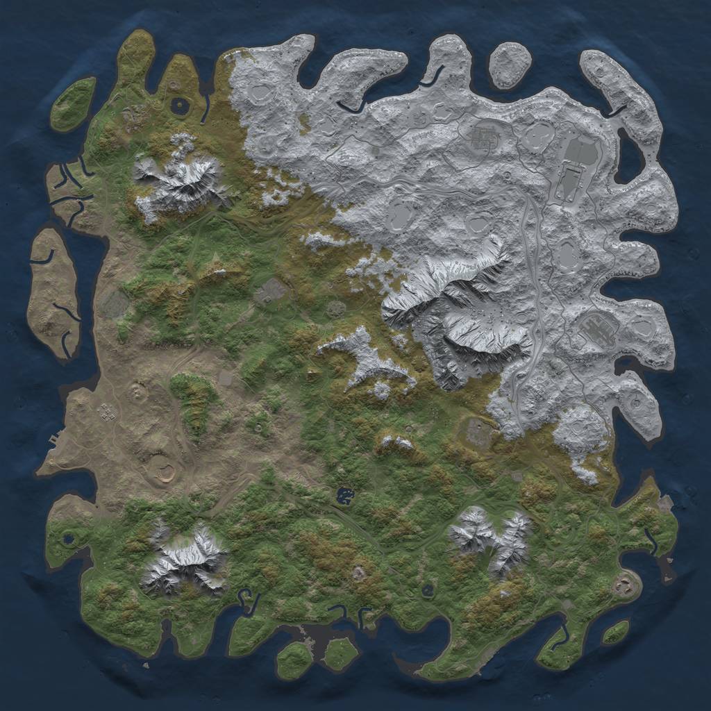 Rust Map: Procedural Map, Size: 6000, Seed: 903730421, 19 Monuments