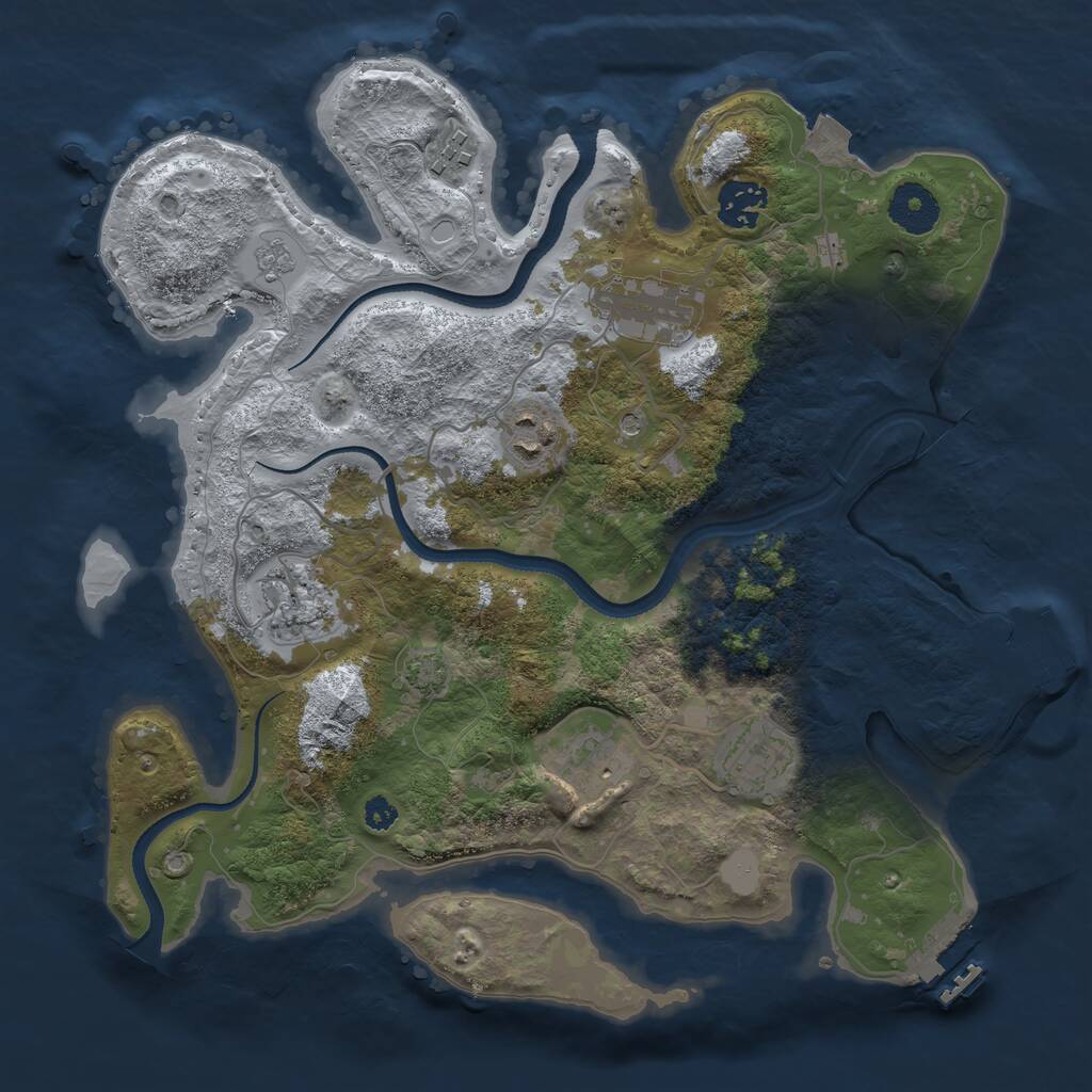 Rust Map: Procedural Map, Size: 3300, Seed: 6991, 13 Monuments