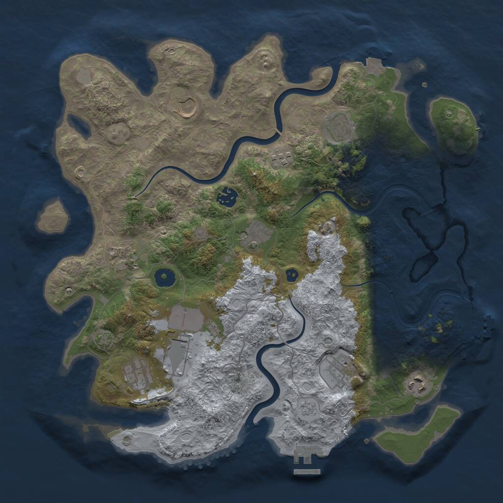 Rust Map: Procedural Map, Size: 3800, Seed: 20240126, 16 Monuments