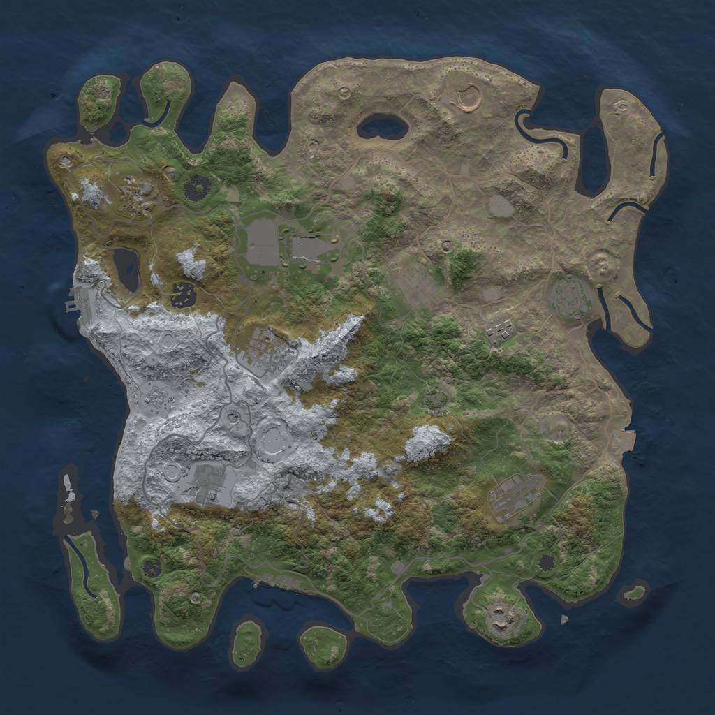 Rust Map: Procedural Map, Size: 4000, Seed: 1268932176, 19 Monuments