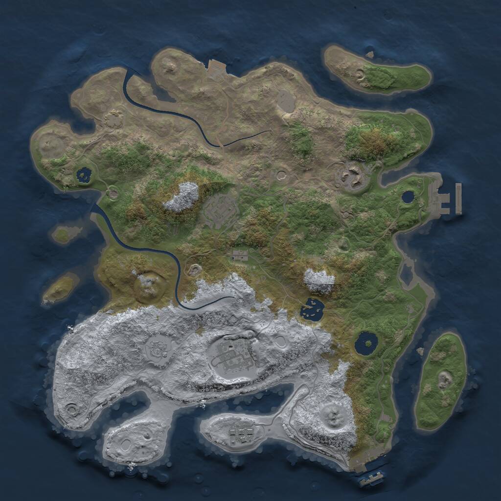 Rust Map: Procedural Map, Size: 3250, Seed: 316150042, 11 Monuments