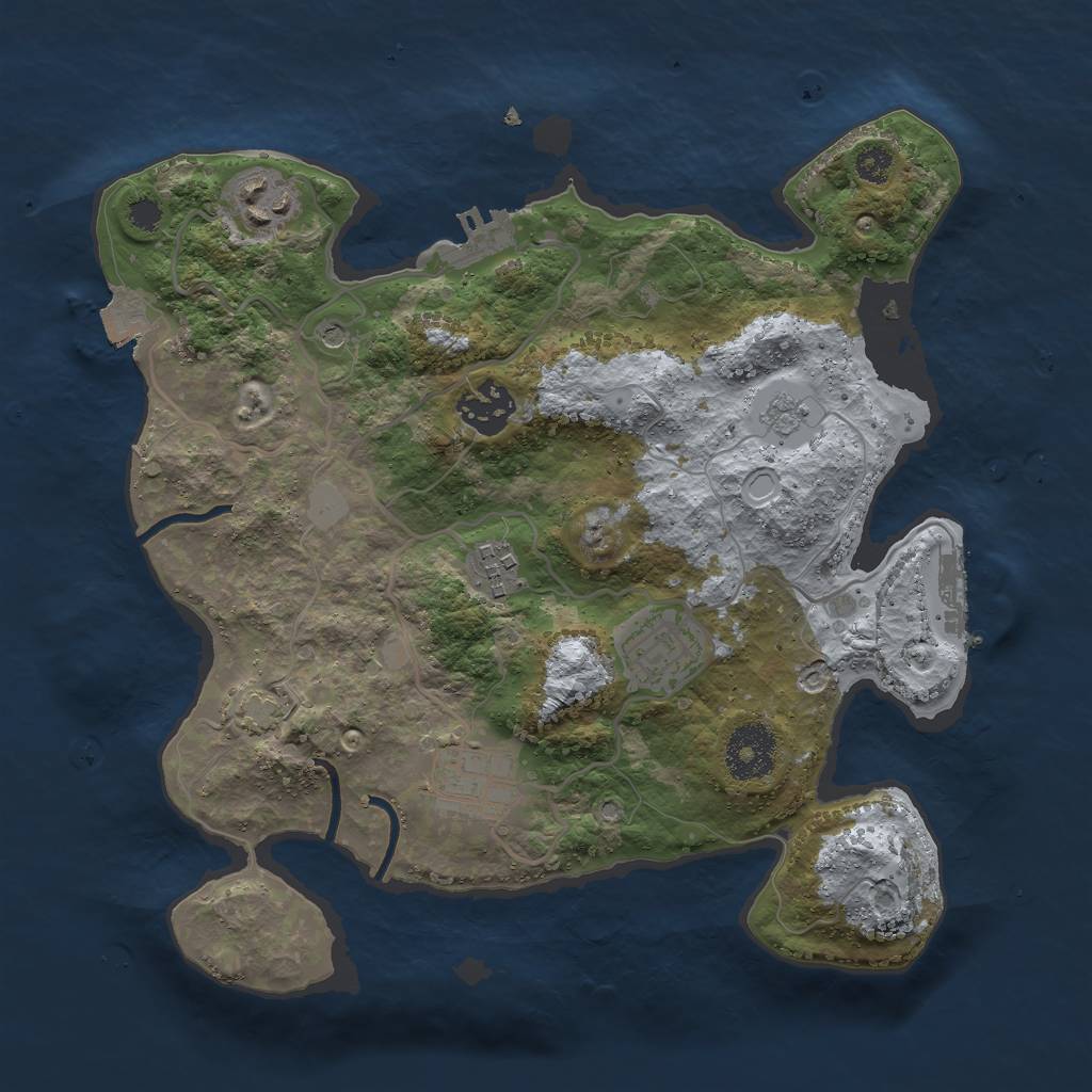 Rust Map: Procedural Map, Size: 3000, Seed: 1385587800, 13 Monuments