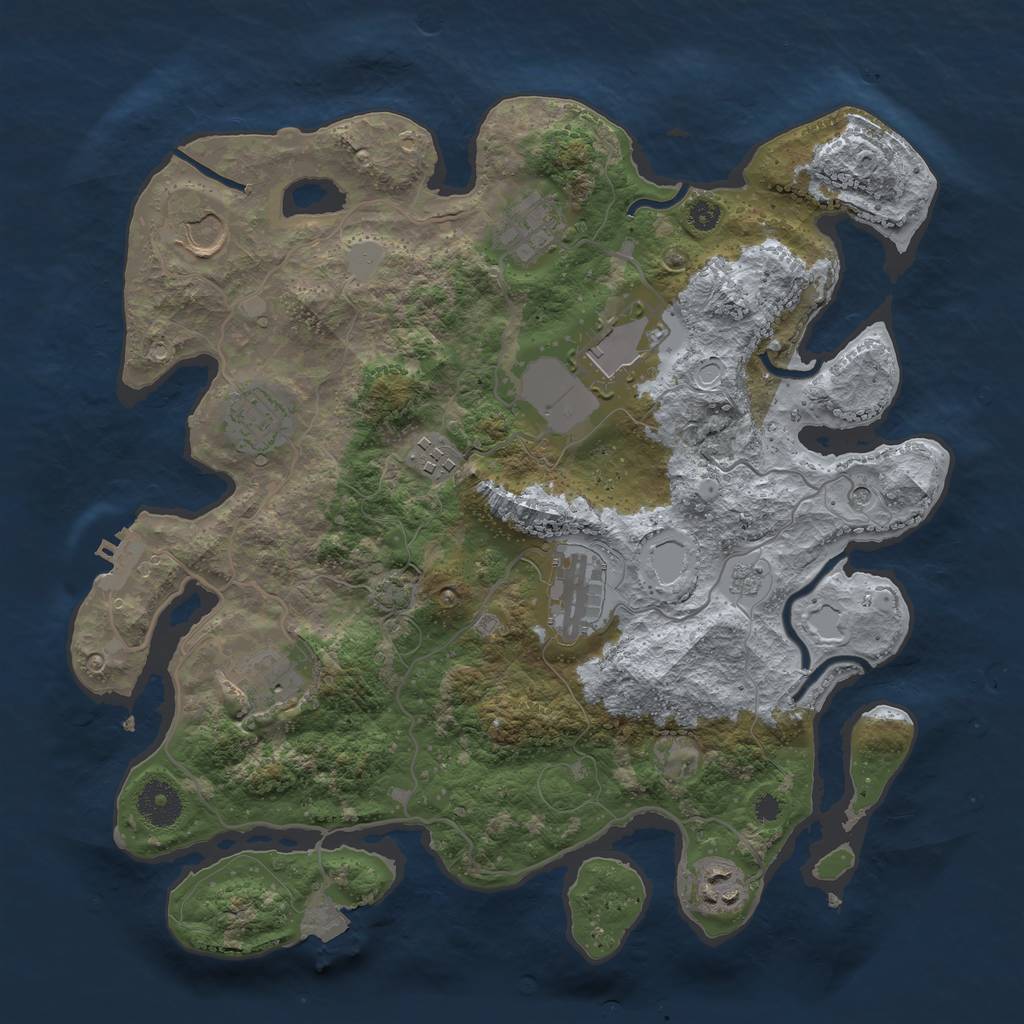 Rust Map: Procedural Map, Size: 3500, Seed: 82823303, 15 Monuments