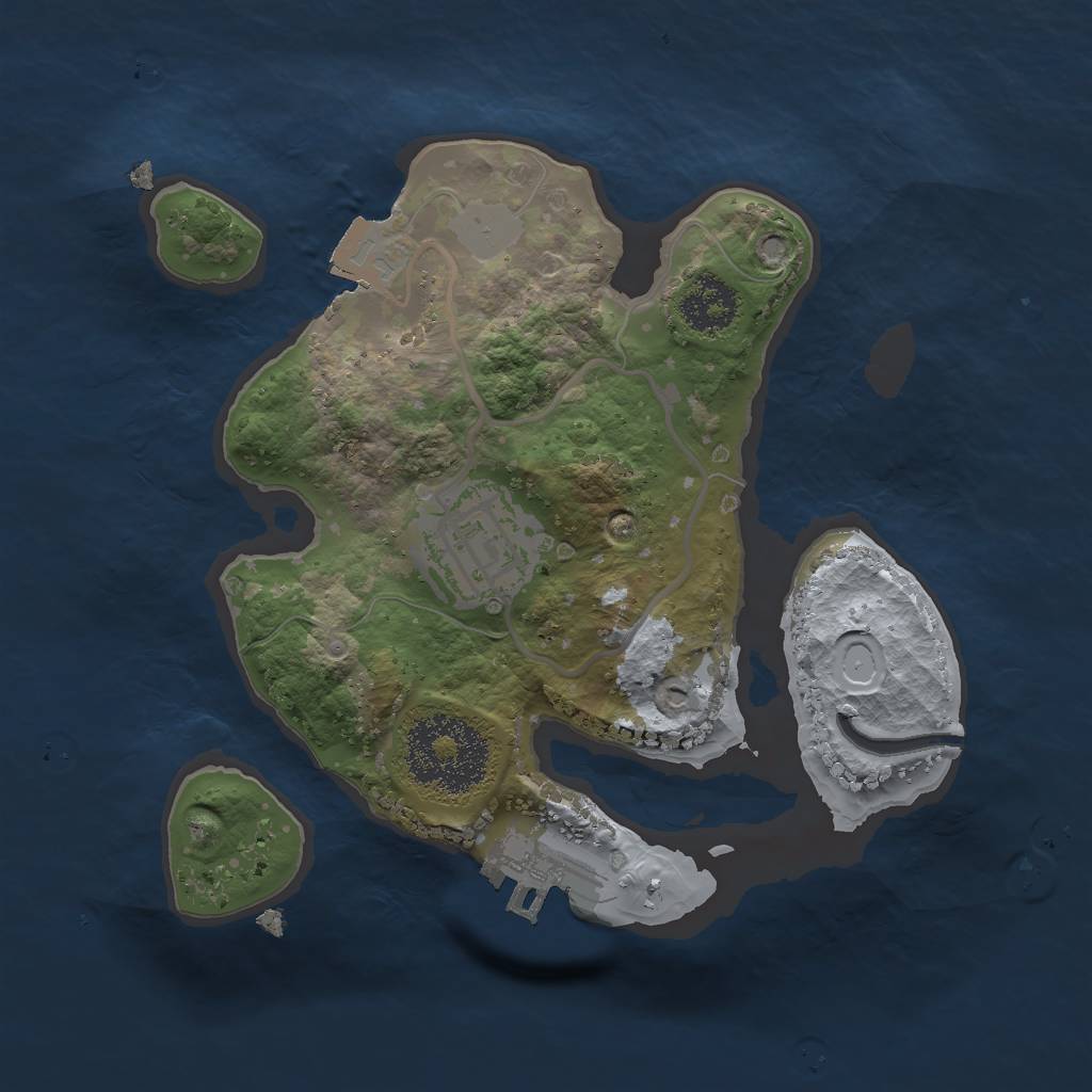 Rust Map: Procedural Map, Size: 2000, Seed: 1062985, 5 Monuments