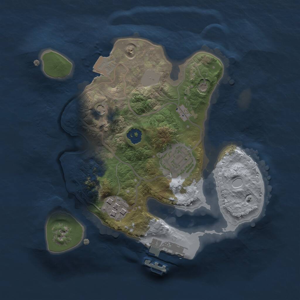 Rust Map: Procedural Map, Size: 2000, Seed: 1062985, 5 Monuments