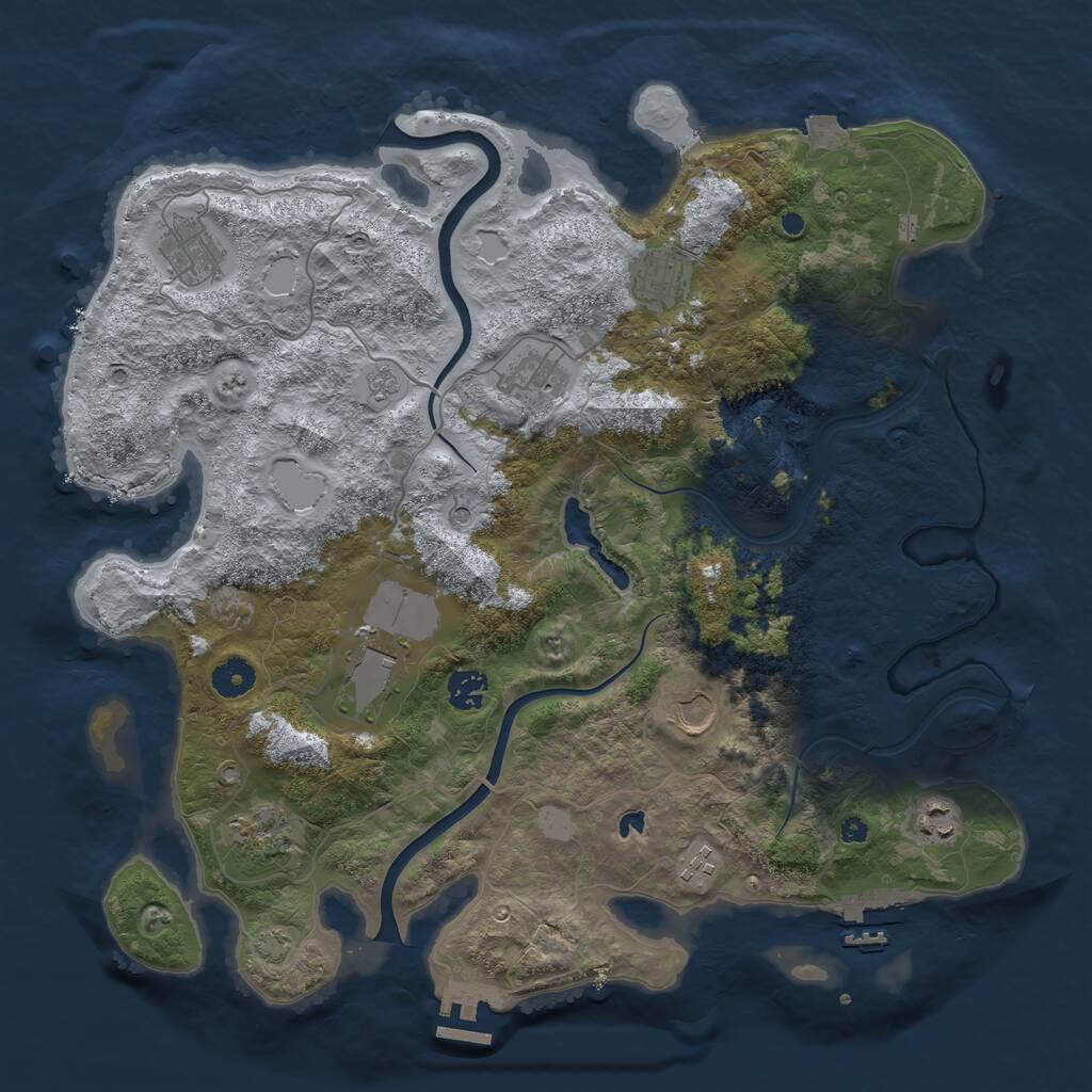 Rust Map: Procedural Map, Size: 4000, Seed: 88803795, 15 Monuments