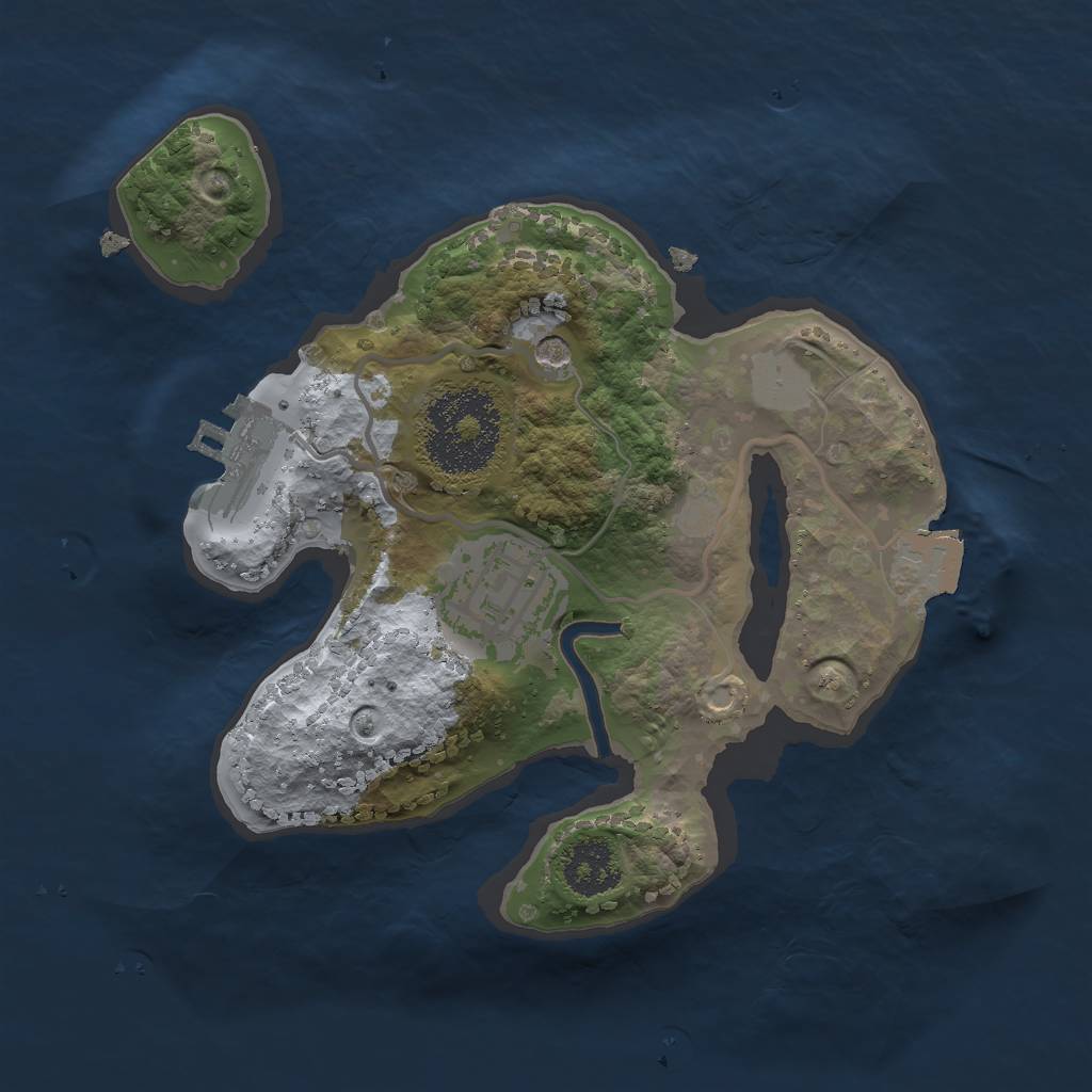 Rust Map: Procedural Map, Size: 2000, Seed: 1639622678, 6 Monuments