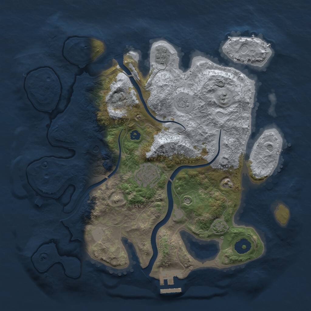 Rust Map: Procedural Map, Size: 3000, Seed: 278287071, 7 Monuments