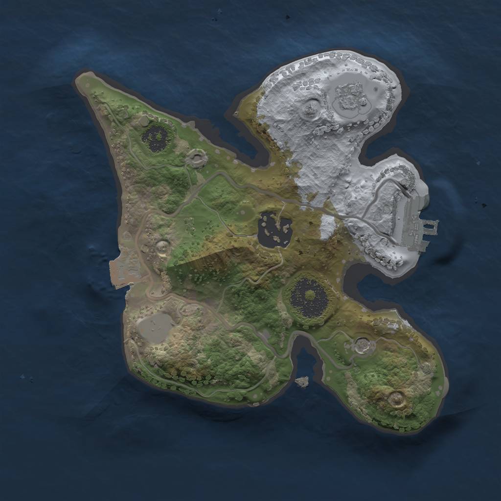 Rust Map: Procedural Map, Size: 2000, Seed: 1330476776, 7 Monuments