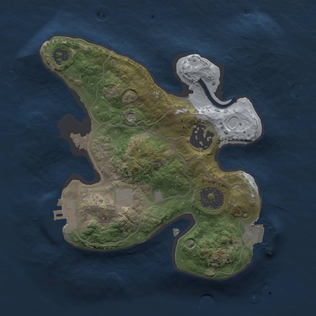 Rust Map: Procedural Map, Size: 2000, Seed: 456360961, 5 Monuments