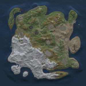 Thumbnail Rust Map: Procedural Map, Size: 3500, Seed: 1834913278, 17 Monuments