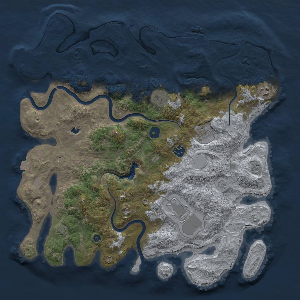 Rust Map: Procedural Map, Size: 4000, Seed: 500260332, 12 Monuments