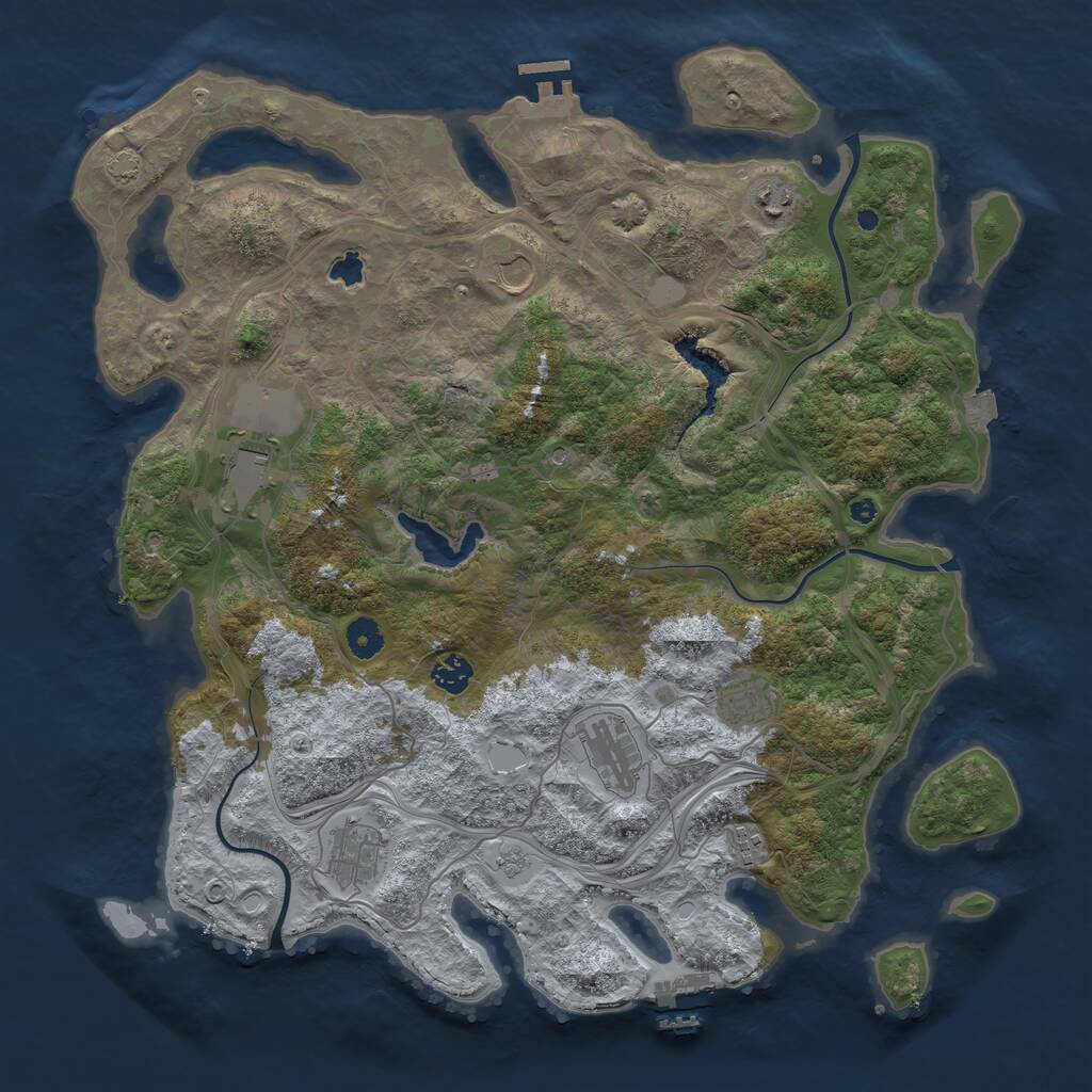 Rust Map: Procedural Map, Size: 4250, Seed: 1745155819, 14 Monuments