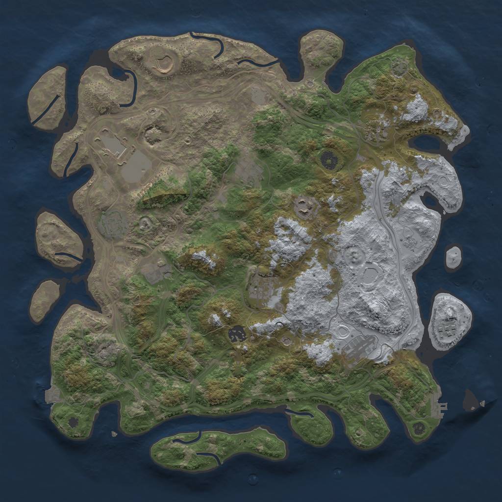 Rust Map: Procedural Map, Size: 4250, Seed: 1145141260, 18 Monuments